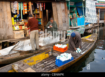 Alltagsleben aus dem Dal Lake, Srinagar, Kaschmir, Indien, Asien Stockfoto