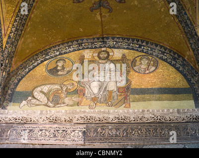 Mosaik in der Hagia Sophia innen ISTANBUL Stockfoto