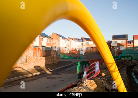 Gentoo Bauherr Hutton Aufstieg Wohnsiedlung in Sunderland, UK. Hutton Dach setzt neue Maßstäbe im grünen bauen. Stockfoto