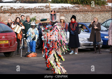 Odiham Mummers Boxing Day Leistung, Odiham, Hampshire, England Stockfoto