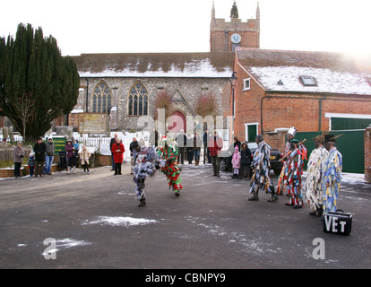 Odiham Mummers Boxing Day Leistung, Odiham, Hampshire, England Stockfoto