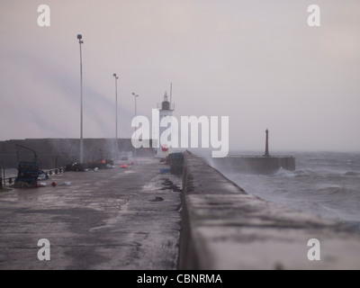 Anstruther Leuchtturm im Sturm, Fife, Schottland Stockfoto