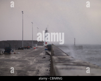 Anstruther Leuchtturm im Sturm, Fife, Schottland Stockfoto