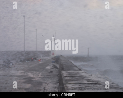 Anstruther Leuchtturm im Sturm, Fife, Schottland Stockfoto