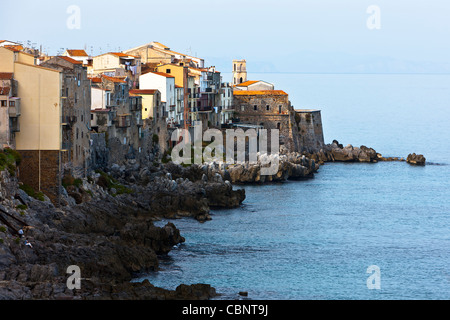 Cefalu Cifalù Sizilien Tyrrhenischen Meer Altstadt Stockfoto