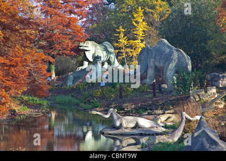 London, Crystal Palace Park Bereich Dinosaurier November 2011 Stockfoto