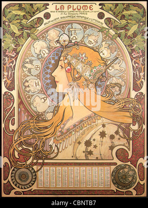 Alphonse Mucha Zodiac Stockfoto