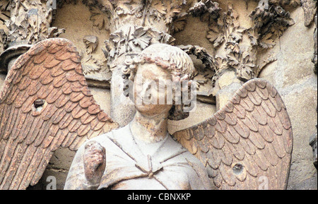 Smiling Angel Statue - die Kathedrale von Notre-Dame de Reims, Reims, Frankreich Stockfoto