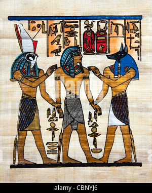 Foto von der ägyptischen Papyrus Gemälde Stockfoto