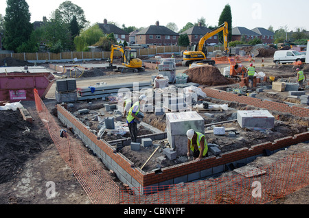 Bauarbeiten, statt auf einer Baustelle in den Midlands. Stockfoto