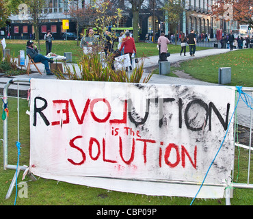 Edinburgh Protest Teil der weltweiten anti-kapitalistischen Bewegung, St Andrews Square Edinburgh zu besetzen Stockfoto