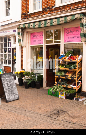 Die Libbymae Gemüsehändler und Florist Shop Shop in Halesworth, Suffolk, England, Großbritannien, Uk Stockfoto