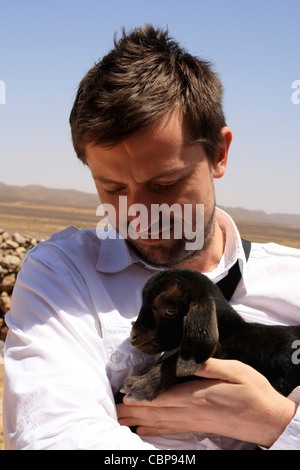 Me und marokkanischen Zicklein. Stockfoto