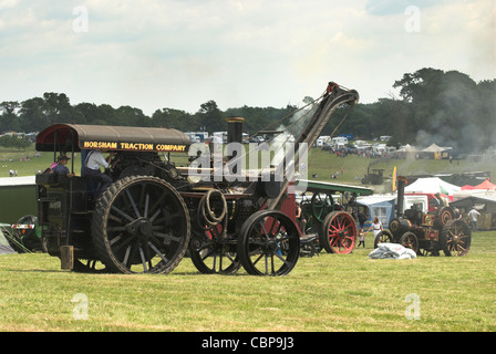 Ein Fowler 8nhp B5 Straße Lokomotive Kran Motor, 1901 gebaut und auf den South Downs bei Wiston Dampf Rallye hier abgebildet. Stockfoto