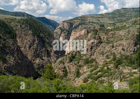 Der Gunnison River Canyon in Colorado. Dies ist ein paar Meilen flussaufwärts von Black Canyon. Stockfoto