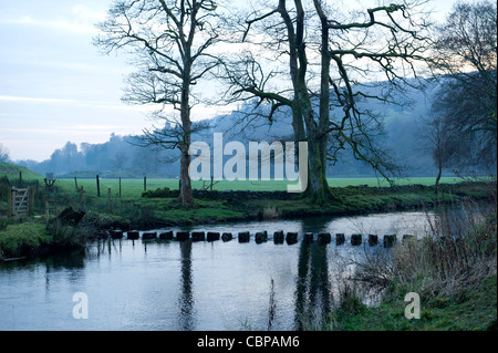 Trittsteine über Fluß Rothay, Lake District, Cumbria Stockfoto