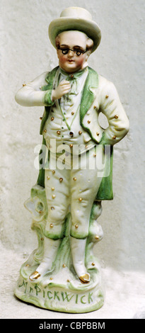 Mr Pickwick, Pickwick Papers, 19. Jh. Biskuit Porzellan Figur Figuren Charles Dickens Charakter Figuren Figur Stockfoto