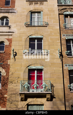 Detail des Castel Béranger von Hector Guimard, Paris, Frankreich Stockfoto