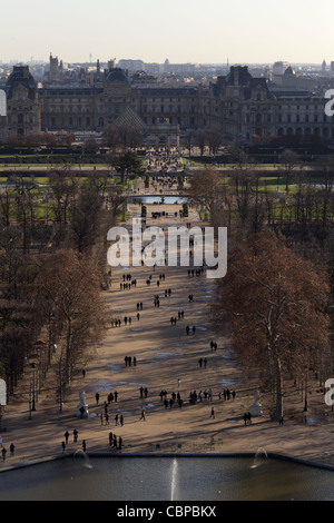 Jardin des Tuileries gesehen aus dem Riesenrad, Paris, Frankreich Stockfoto