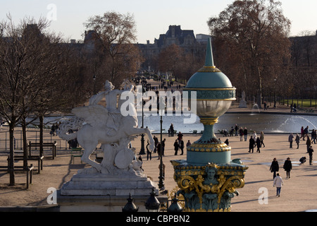 Jardin des Tuileries gesehen aus dem Riesenrad, Paris, Frankreich Stockfoto