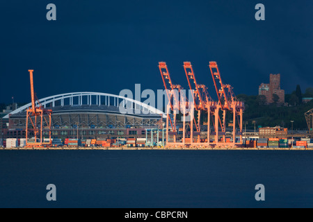 Sturm über Elliott Bay, Seattle, Washington, USA Stockfoto