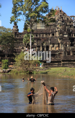 Fischer bei Angkor Thom, Siem Reap, Kambodscha, Stockfoto