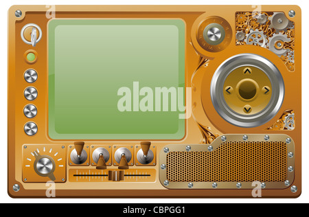 Steampunk Stil Grunge Media Player Systemsteuerung Stockfoto