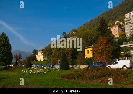 Park am Lungo Lario Trieste am See Straße Como Stadt Region Lombardei Italien Europa Stockfoto