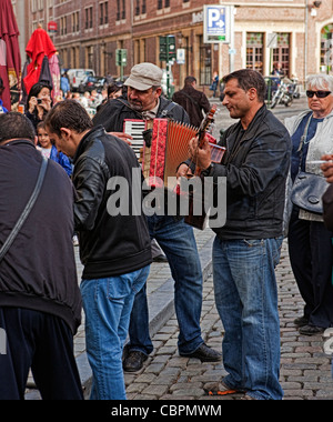 Straßenmusikanten in Brüssel Stockfoto