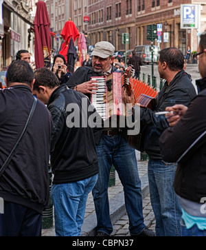 Straßenmusikanten in Brüssel Stockfoto