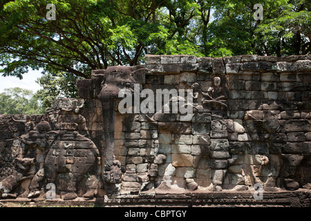 Die Elefanten-Terrasse. Angkor Thom. Angkor. Kambodscha Stockfoto