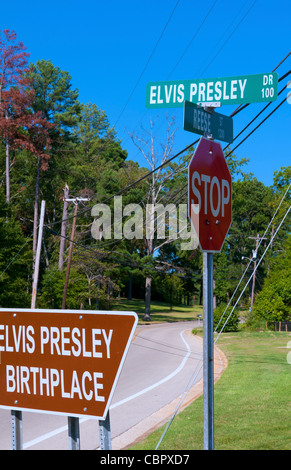 Berühmte Rock King Elvis Presley Geburtshaus in Tupelo Mississippi auf Elvis Presley Laufwerk Stockfoto