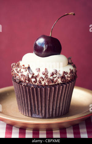 Schwarzwald-cupcake Stockfoto