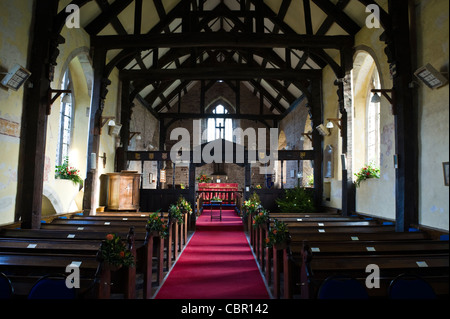 Innenraum der St.-Bartholomäus Kirche aus dem 16. Jahrhundert im Dorf von Vowchurch Herefordshire England UK Stockfoto