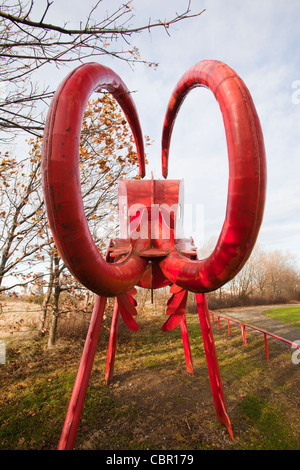 Ein Mammut im Teessaurus Park in Middlesbrough, ein Dinosaurier-Park, Nord-Ost, UK. Stockfoto