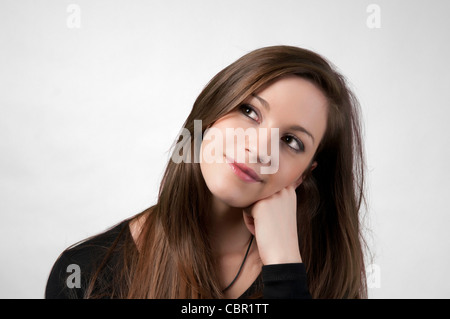 eine junge Frau mit schönen Gedanken Stockfoto