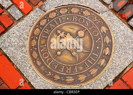 Marker entlang des Freedom Trail in Boston, Massachusetts Stockfoto