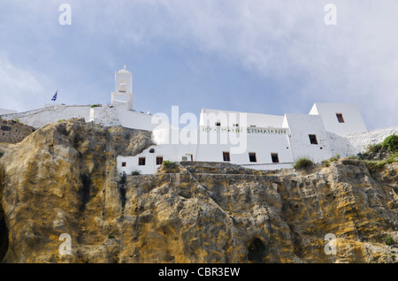 Panayia Spiliani Kloster oberhalb Mandraki Stadt, Nisyros Insel, Griechenland Stockfoto