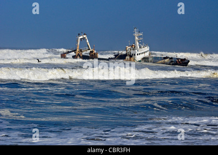 Zeila Schiffbruch in der Nähe von Henties Bay, Skeleton Coast, Namibia Stockfoto