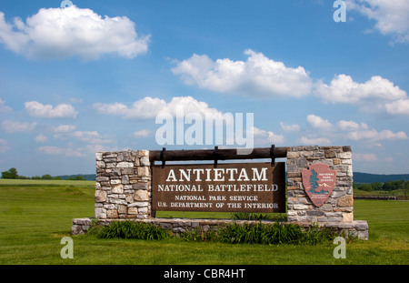 Antietam National Battlefield berühmten Bürgerkrieg Schlachtfeld Memorial in Antietam Maryland mit Denkmal Stockfoto