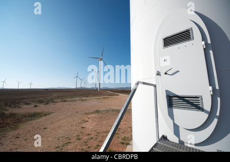 Eingang zu einer Windmühle für elektrische Produktion renowable Stockfoto