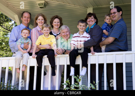 Drei Generationen, Familienporträt Stockfoto