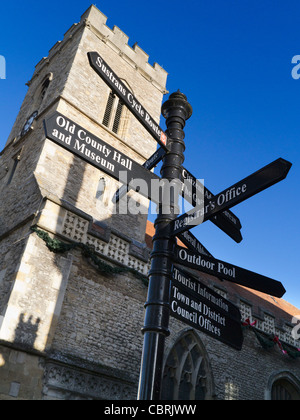 Wahrzeichen und Richtungen Zeichen, Abingdon-on-Thames Stockfoto