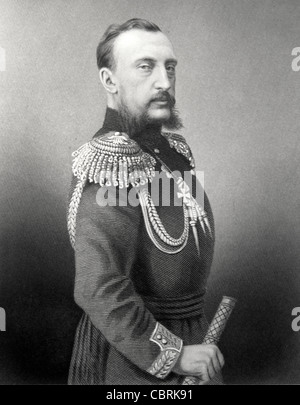 Porträt des Großherzogs Nikolaus Nikolajewitsch von Russland (1831-1891) Generalfeldmarschall der russischen Armee. c19. Gravur oder Vintage Illustration Stockfoto