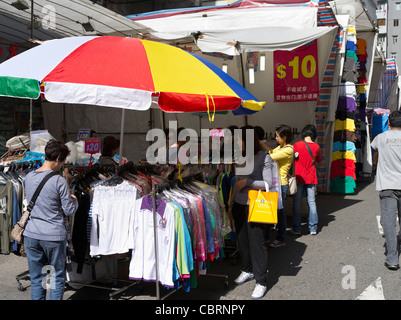 dh MONG KOK HONG KONG Ladies Market Mong Kok Menschen am Verkaufsstand mongkok Produce Stockfoto