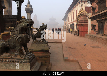 Straßenszene in Durbar Square in Bhaktapur, Kathmandu Stockfoto