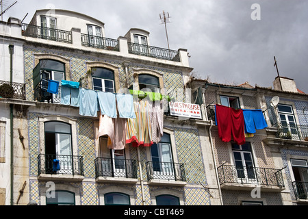 Pension im Zentrum von Lissabon, Portugal. Stockfoto