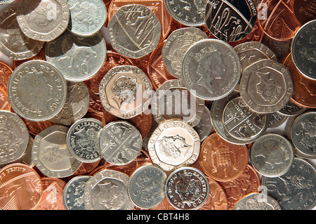 Sammlung von britischen Münzen, Greater London, England, Vereinigtes Königreich Stockfoto