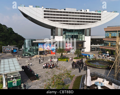 dh VICTORIA PEAK HONG KONG Peak Tower Tram-Terminal und Aussichtsturm Gebäude modernen Gebäuden Stockfoto