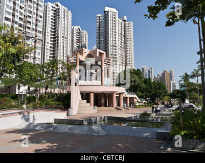 dh Aberdeen Promenade ABERDEEN HONG KONG Promenade und High rise Wohnungen Stockfoto